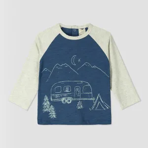 Ruan T shirt in blue tents print