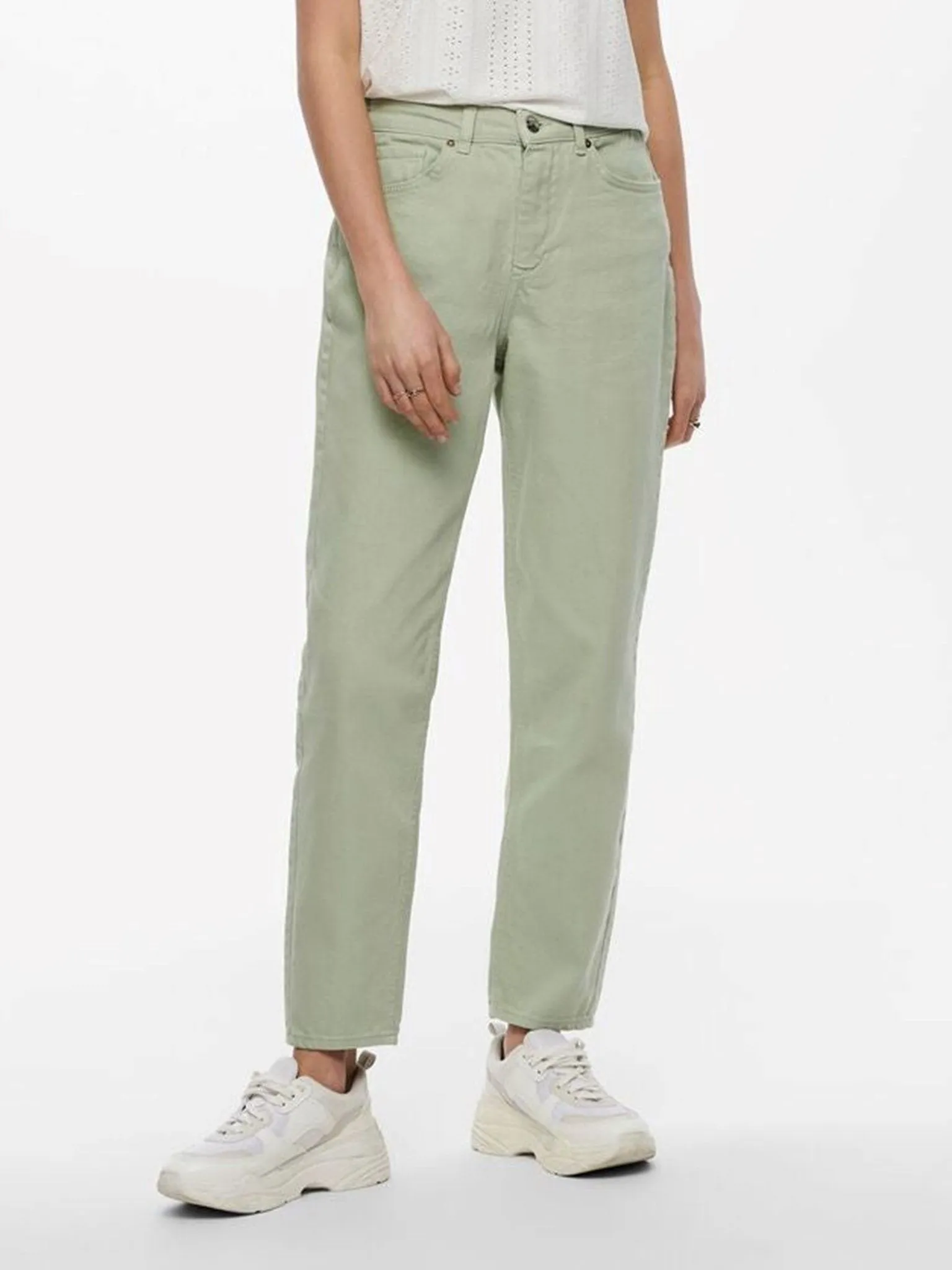 Solid Colour Mum Jeans - Desert Saga