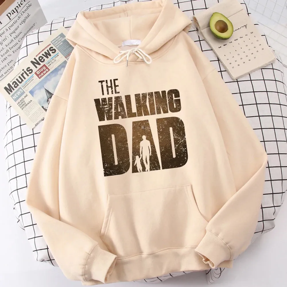 The Walking Dad Printing Men Hoodie Street Fleece Hoody Hipster Crewneck Autumn Sweatshirt Hip Hop Oversize Clothing Unisex