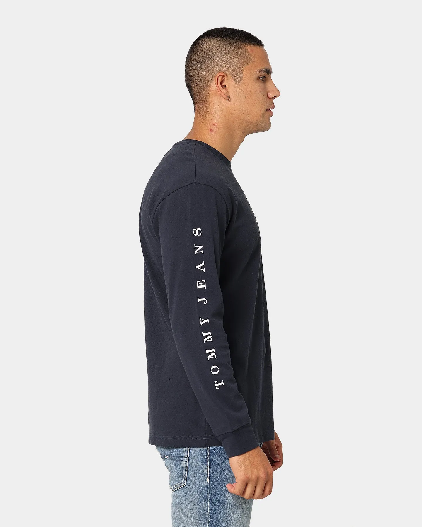 Tommy Jeans TJM Box Flag Long Sleeve T-Shirt Twilight Navy