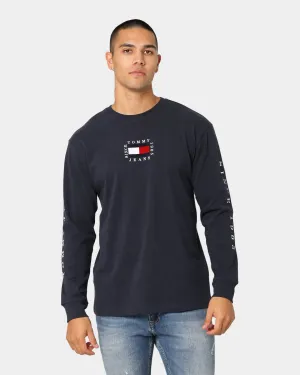 Tommy Jeans TJM Box Flag Long Sleeve T-Shirt Twilight Navy