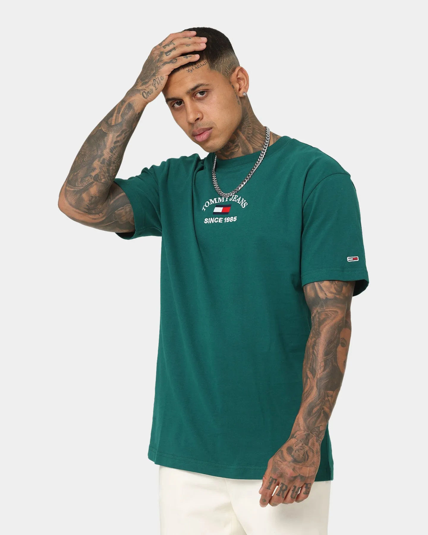 Tommy Jeans TJM Classic Timeless Tommy T-Shirt Dark Turf Green