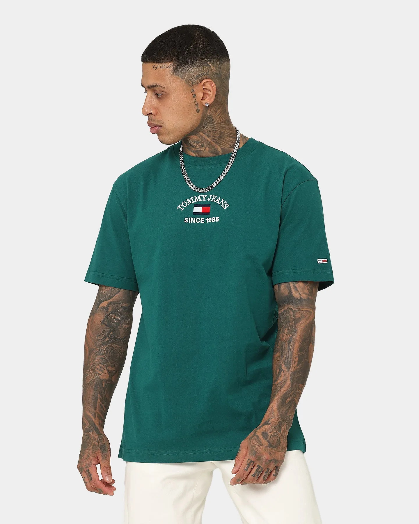 Tommy Jeans TJM Classic Timeless Tommy T-Shirt Dark Turf Green