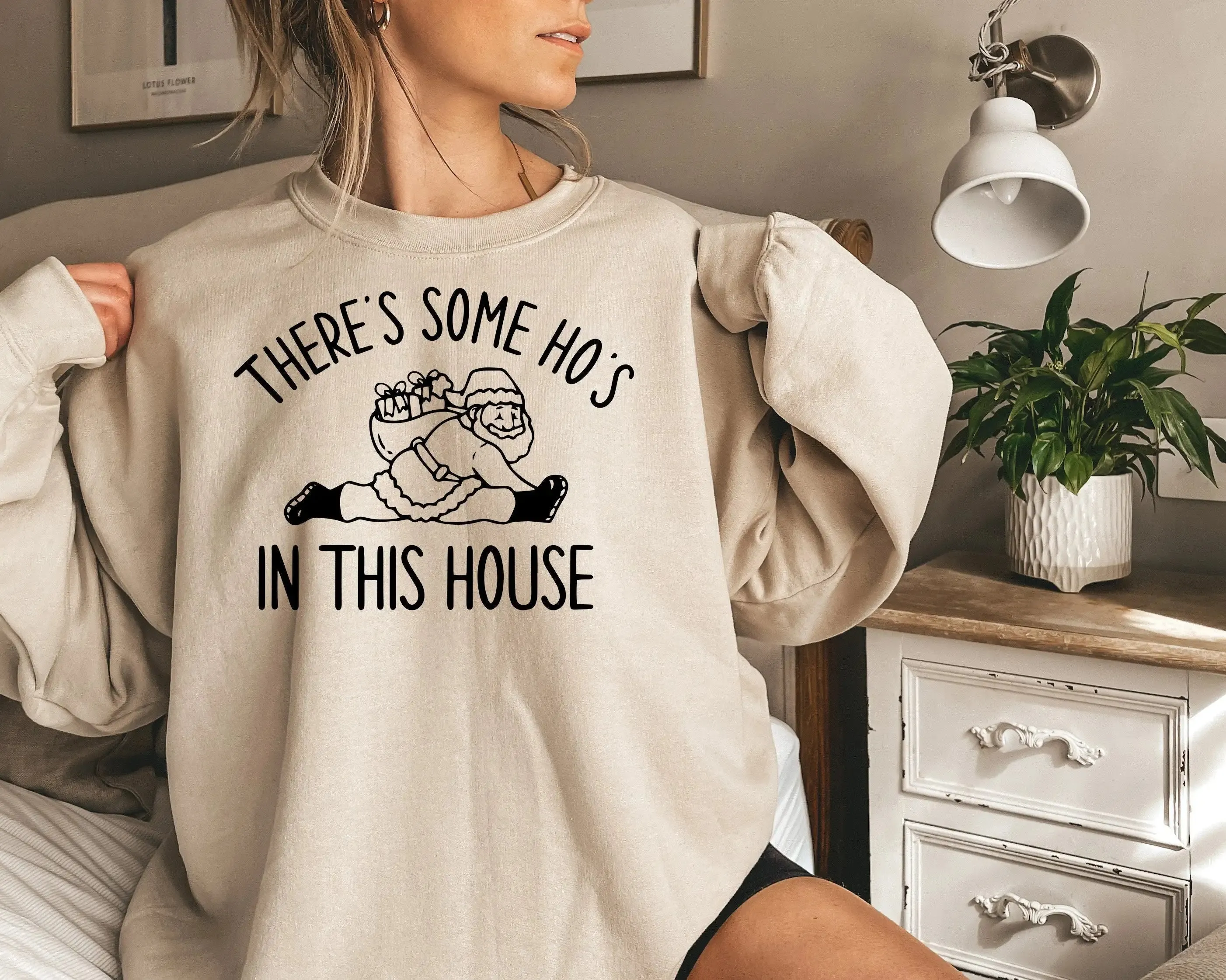 Vintage Comfort Holiday Girl Christmas Hoodie - Someone Hos House Slogan