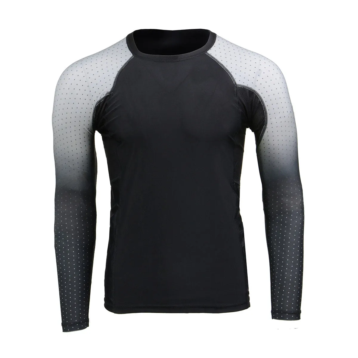 X-Fitness XFM7000 Men's Black and Brown Long Sleeve Compression Rash