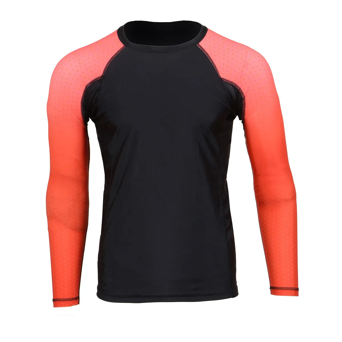 X-Fitness XFM7000 Men's Black and Brown Long Sleeve Compression Rash