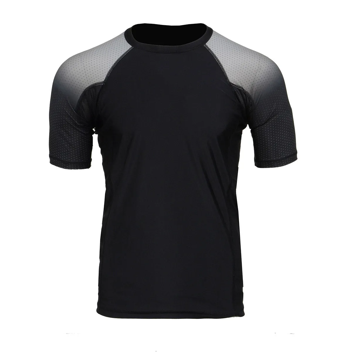 X-Fitness XFM7001 Men's Black and Grey Short Sleeve Compression Rash