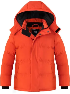 ZSHOW Boys' Winter Coat Waterproof Quilted Puffer Jacket with Removable Hood